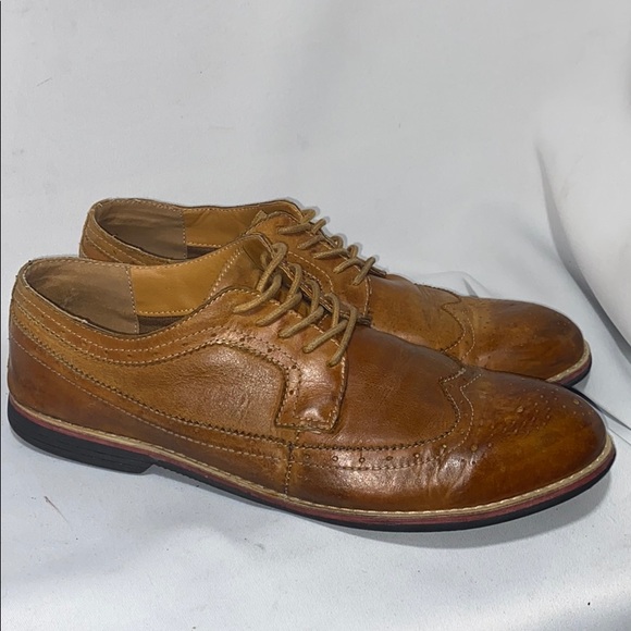 Phifa Light Brown Leather Oxfords Mens Size 11 - Picture 3 of 10
